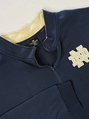 ND University of Notre Dame Colosseum Quarter Zip Sweatshirt Size 5XT Pockets